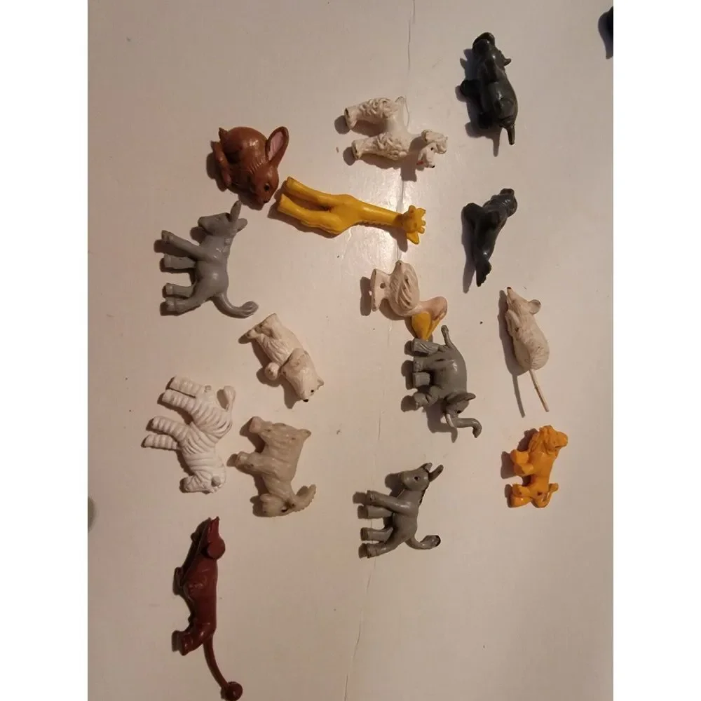 Lot Of 15 Vintage Mini Animals For Train Display Village Farm Wildlife Tiny